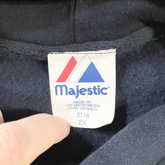 Majestic Detroit Tigers Hoodie Sweatshirt Mens 2XL Navy MLB 2006 Playoffs - Picture 3 of 7